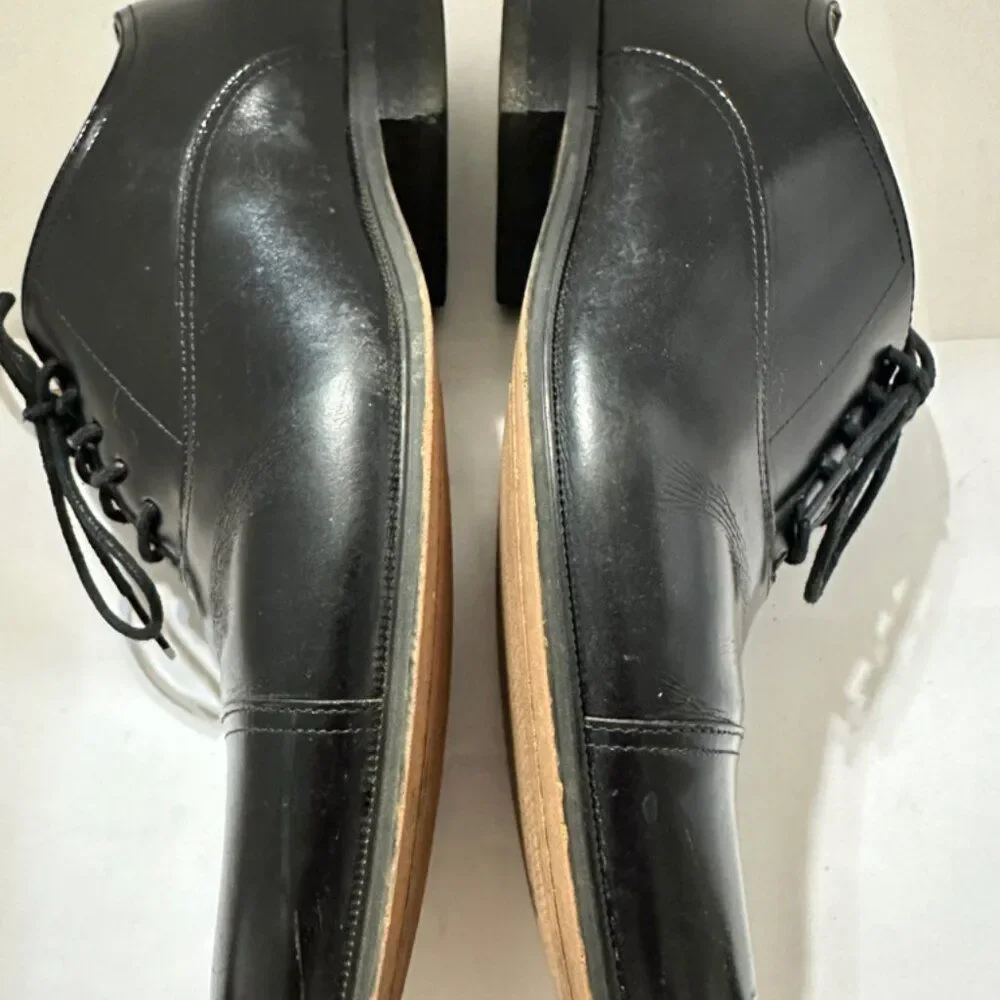 Flosheim Mens Black Leather Dress Shoes size 9 D